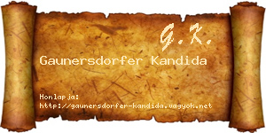 Gaunersdorfer Kandida névjegykártya